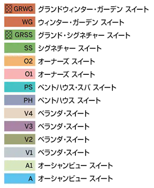 シーボーン・ソジャーン号 - カラーチャート