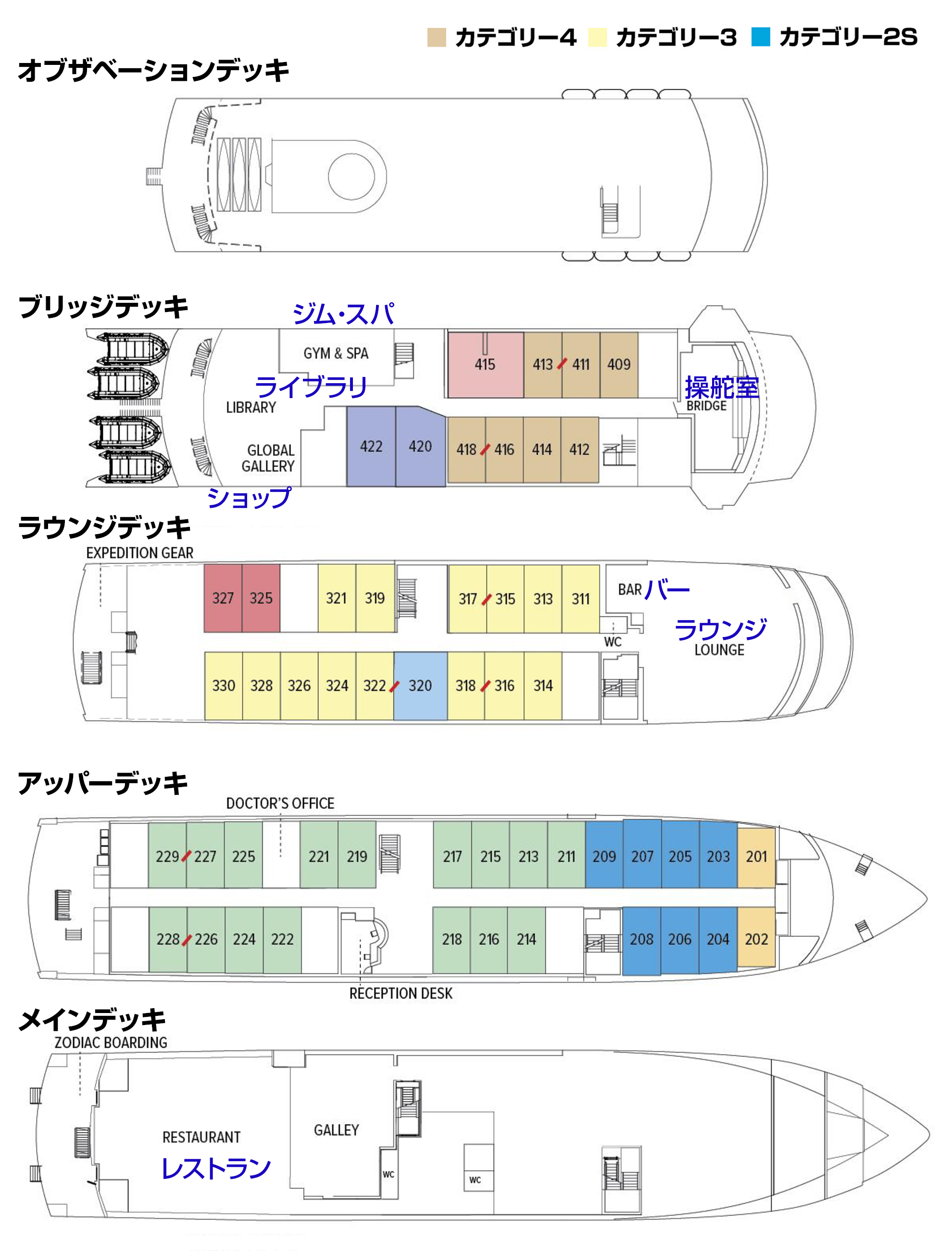 クリックで拡大 ナショナル ジオグラフィック エンデバーⅡ - デッキ 7