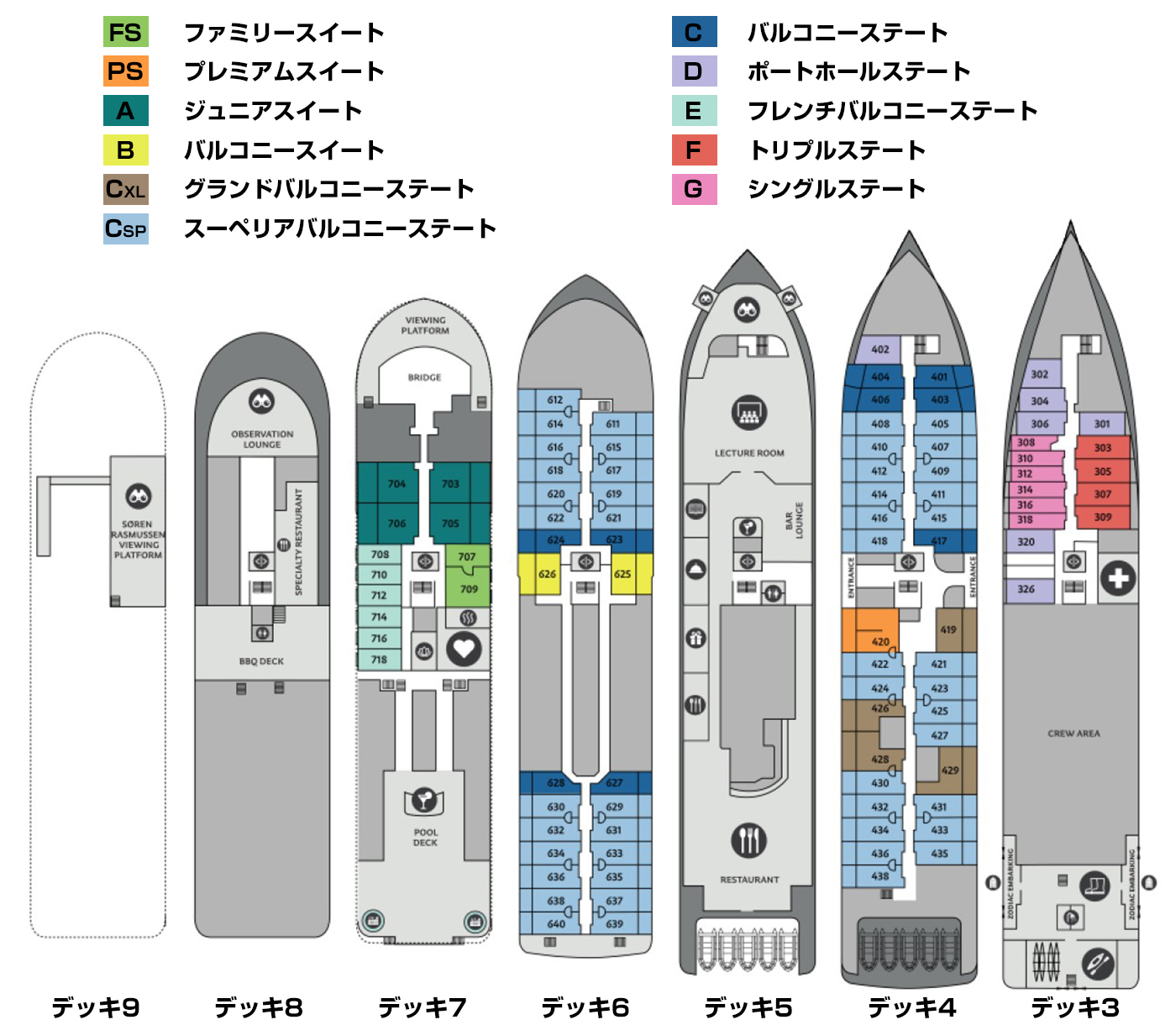 クリックで拡大 オーシャン・アルバトロス - デッキ